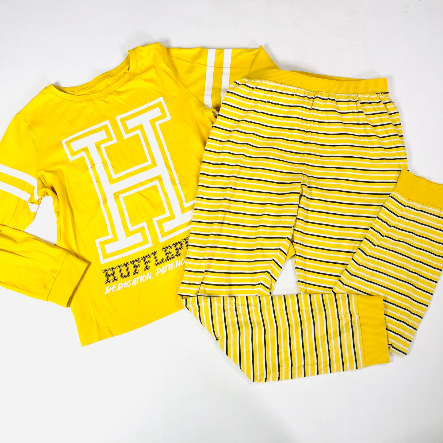 TU Harry Potter Hufflepuff Yellow Two Piece 100% Cotton Unisex Kids Pyjamas Age 11-12 Years
