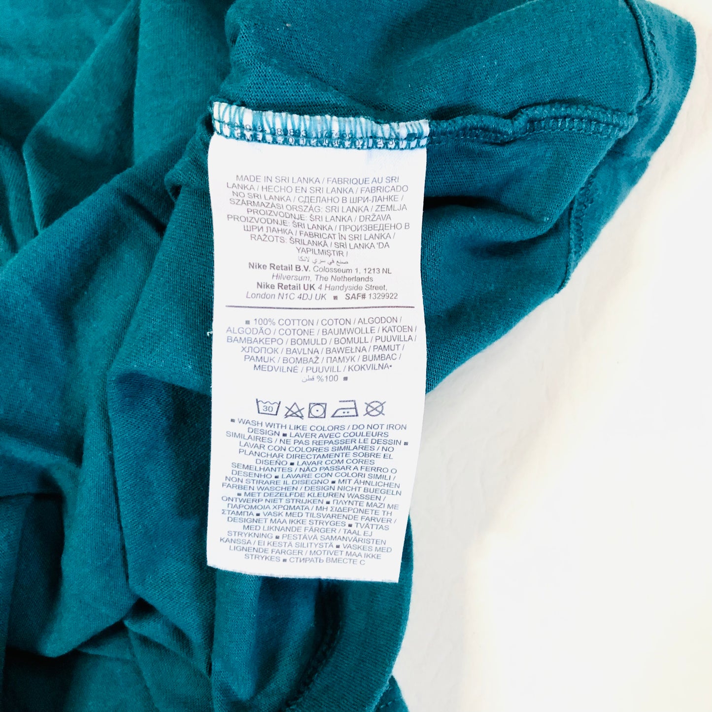 Nike Sportswear Mens Swoosh Logo T Shirt in Teal Blue/green The Nike Tee XS