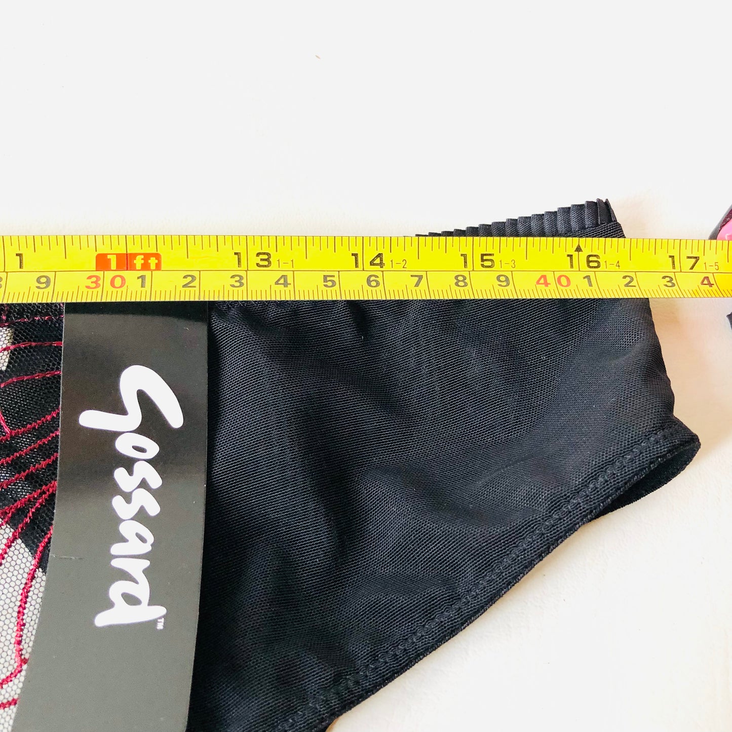 Gossard Illusion Black Red Lace Suspender Belt Lingerie Size XL (16) NEW RRP £29