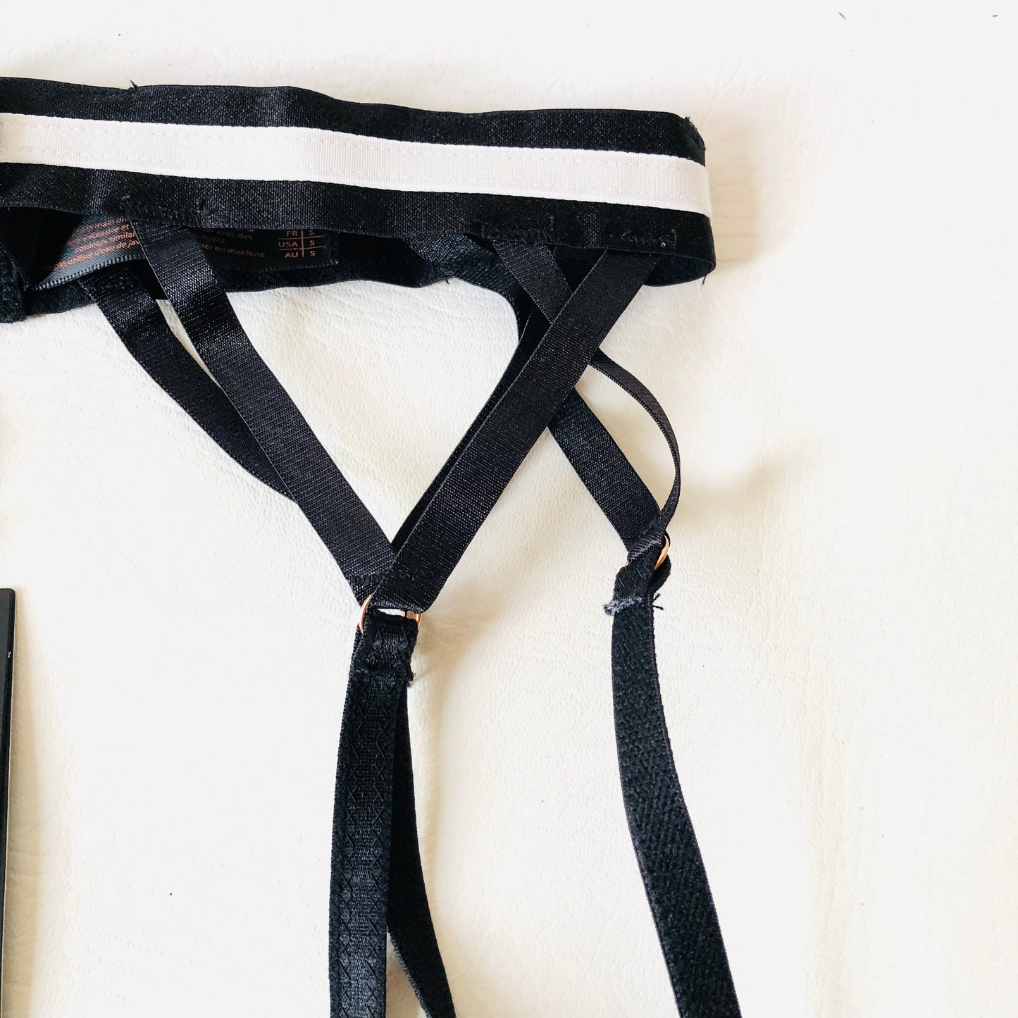 Scantilly By Curvy Kate Decadence Black & White Monochrome Suspender Belt Size Small NEW