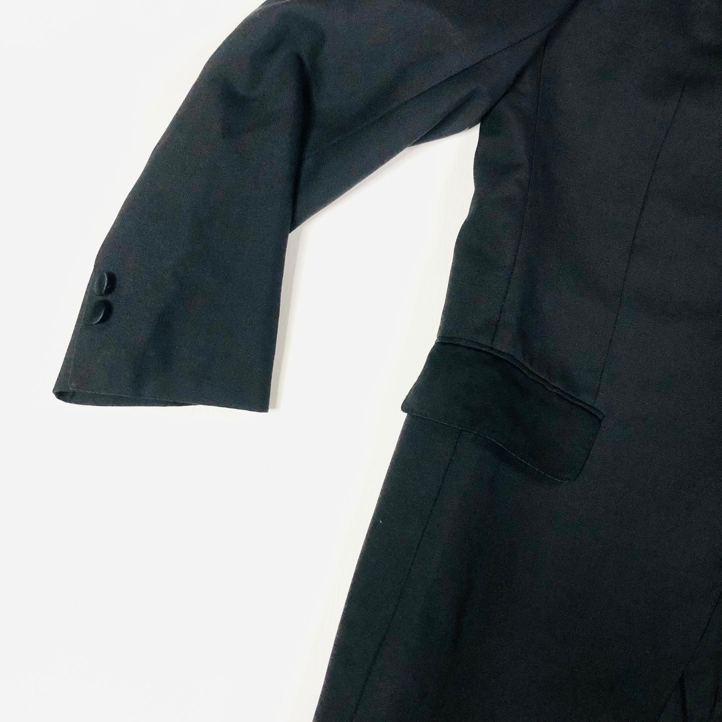 Mens HR Classic Black Two Piece Wool Blend Tuxedo Tux Dinner Suit Size 32S 38R