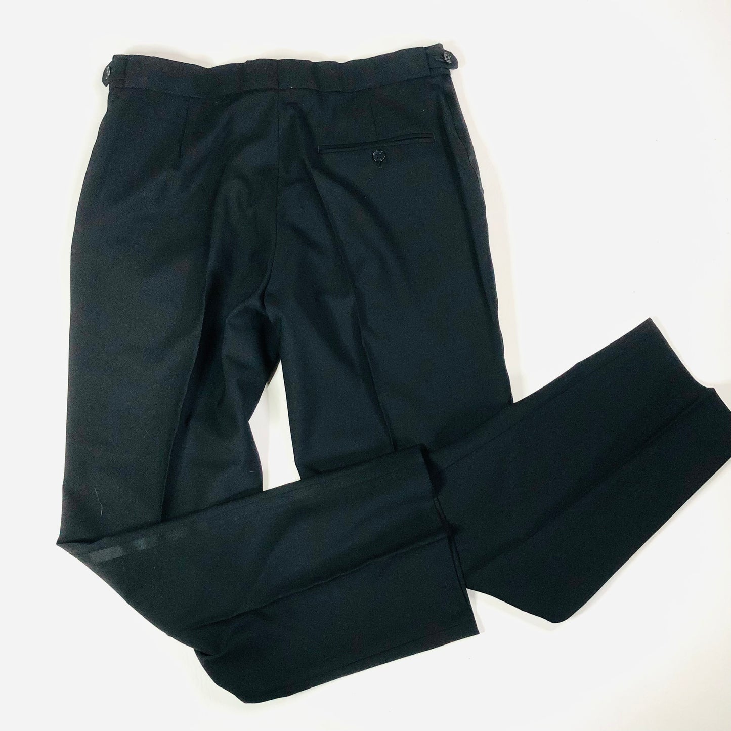 Karl Jackson Black Mens Wool Blend Tuxedo Tux Dinner Suit Trousers Size 32 Short