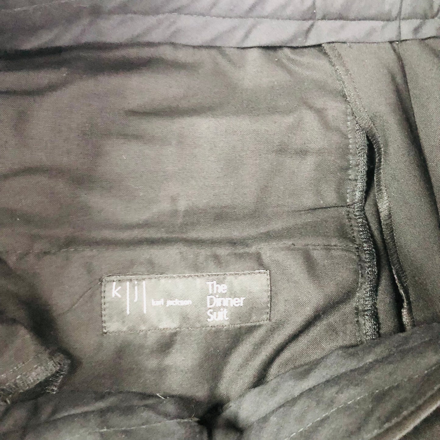 Karl Jackson Black Mens Wool Blend Tuxedo Tux Dinner Suit Trousers Size 32 Short