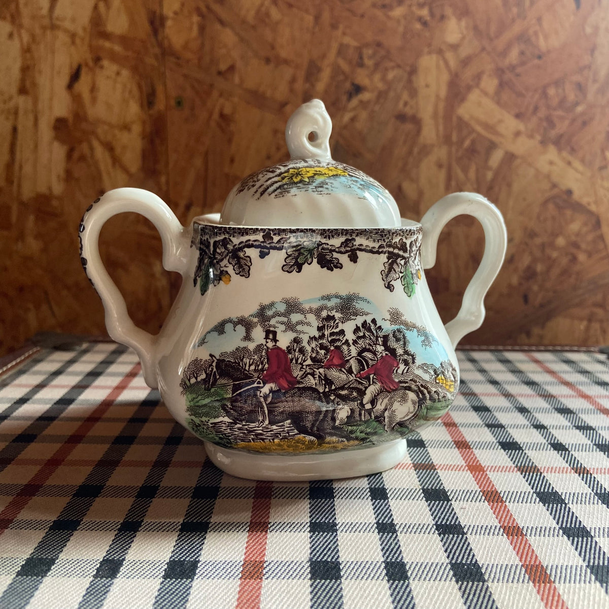 True Vintage | 1950s | Myott | Country Life | Staffordshire | Sugar Bowl and Lid | Hunting Horses | Country Kitchen