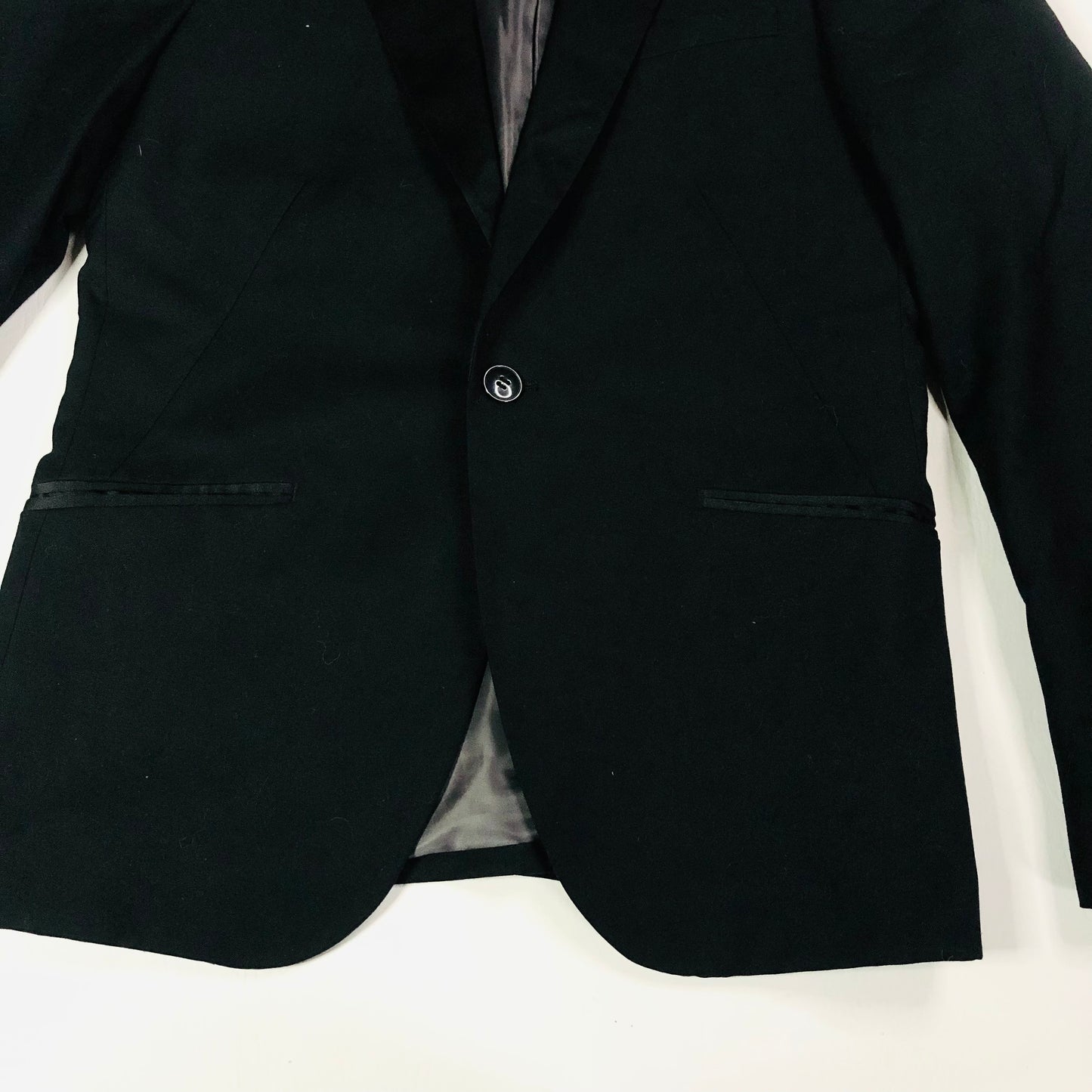 H&M Mens Classic Black Slim Fit Tuxedo Tux Dinner Suit Jacket Size 36R