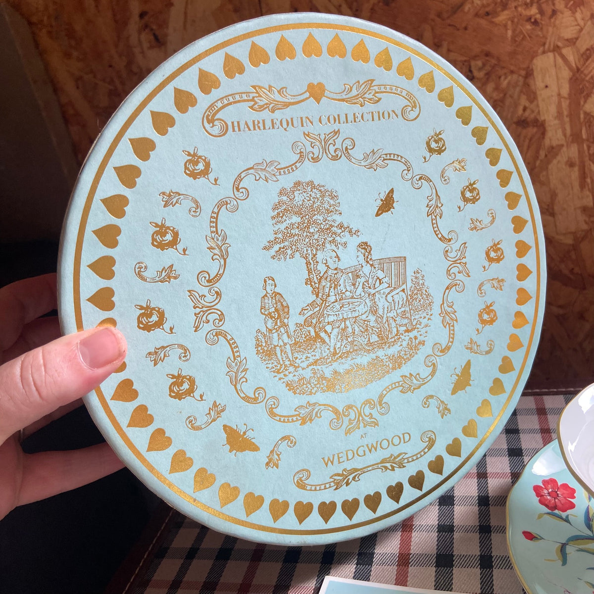 Wedgwood | China Harlequin Collection | Turquoise | Crocus Footed Tea Cup & Saucer | Bridgerton Style | NEW Boxed