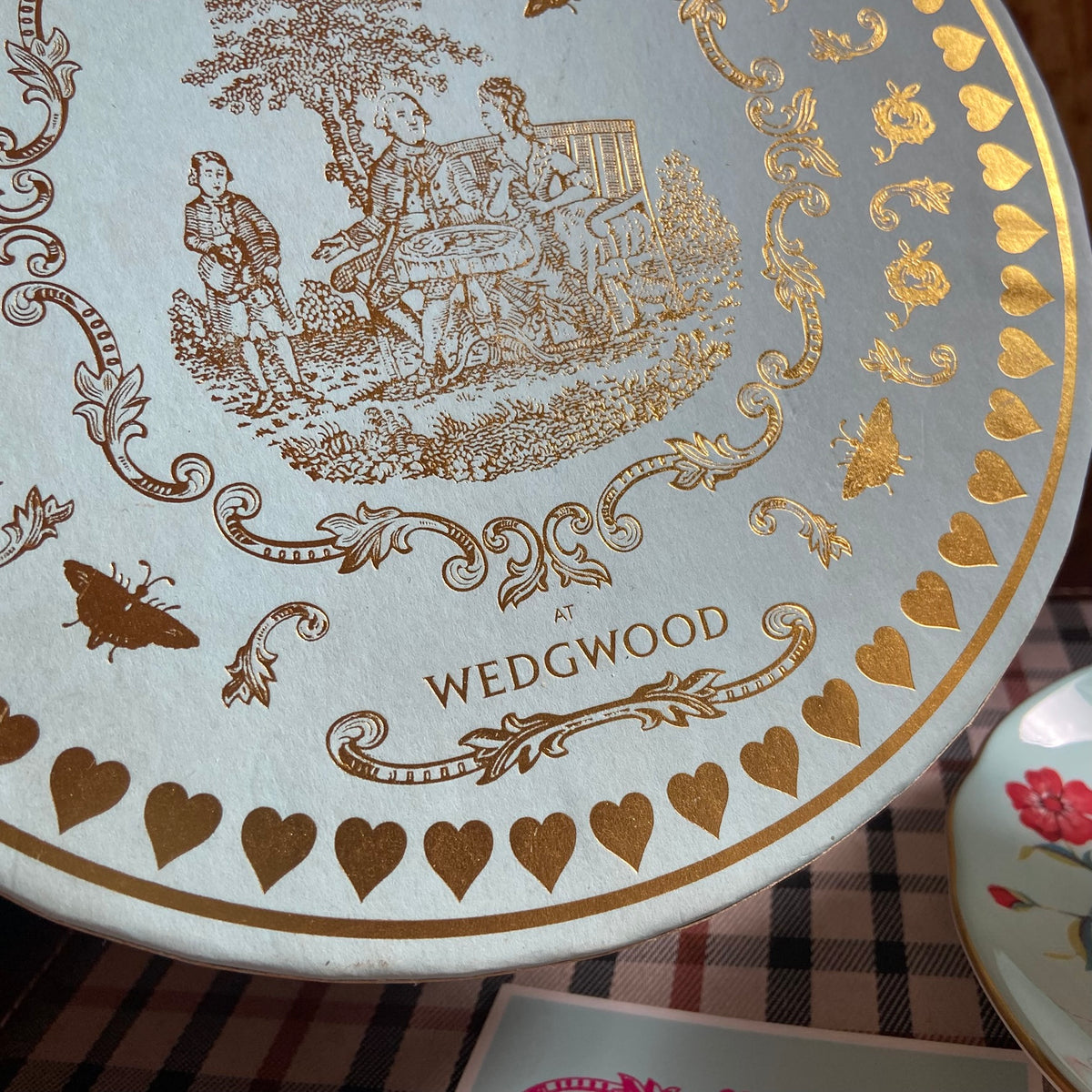 Wedgwood | China Harlequin Collection | Turquoise | Crocus Footed Tea Cup & Saucer | Bridgerton Style | NEW Boxed