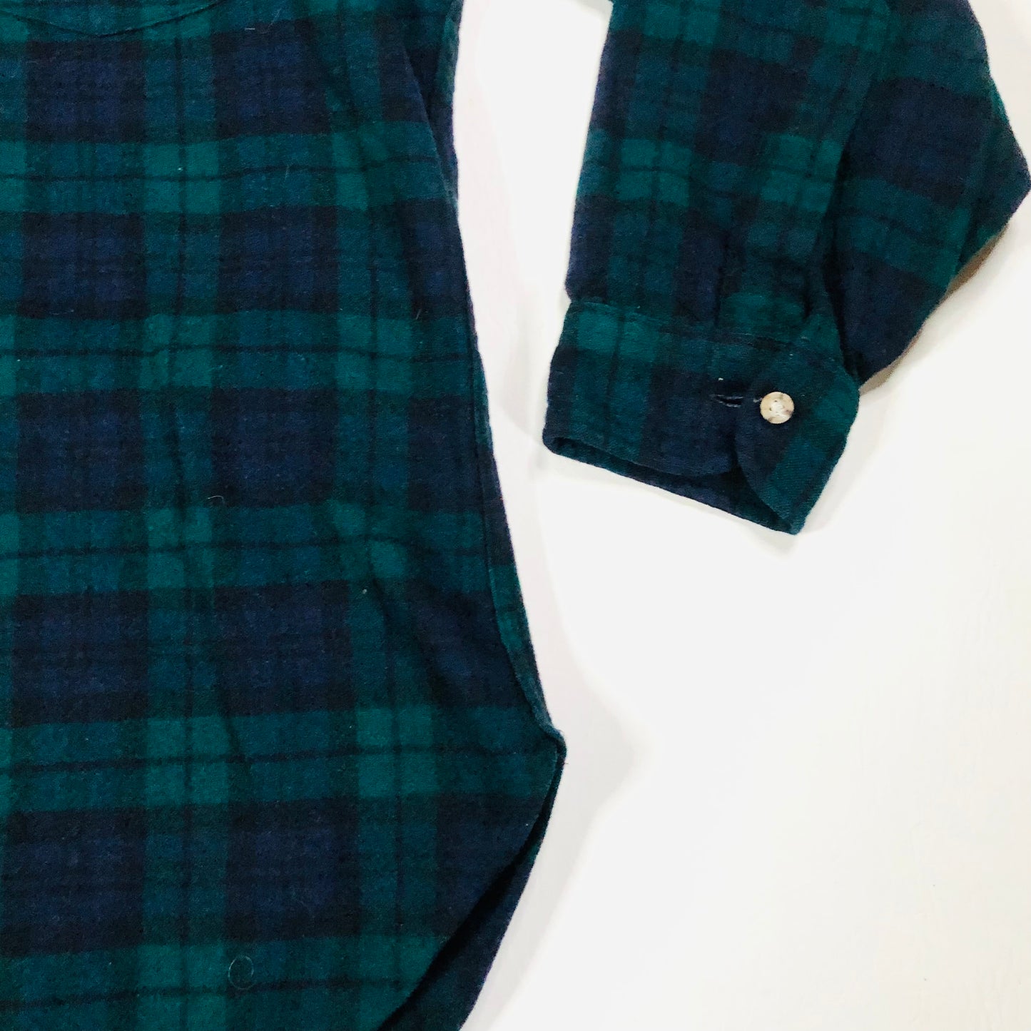Pendleton 100% Wool Shirt Button Down Green Black Watch Tartan Plaid Size XL Vintage Made in USA