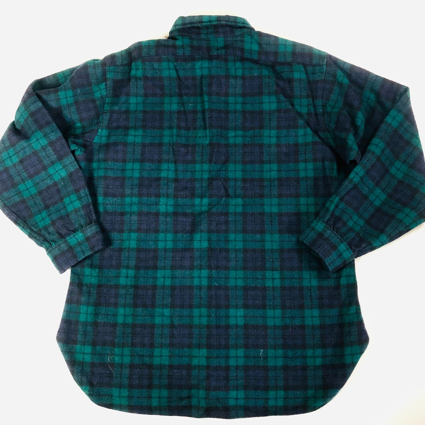 Pendleton 100% Wool Shirt Button Down Green Black Watch Tartan Plaid Size XL Vintage Made in USA