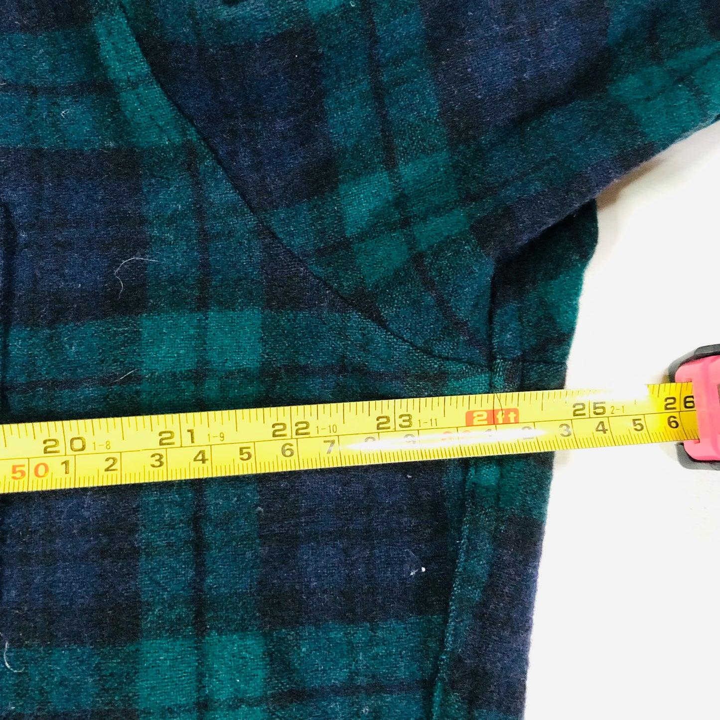 Pendleton 100% Wool Shirt Button Down Green Black Watch Tartan Plaid Size XL Vintage Made in USA