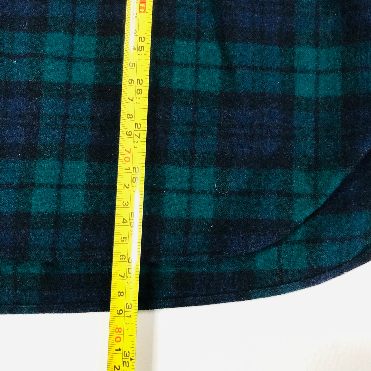 Pendleton 100% Wool Shirt Button Down Green Black Watch Tartan Plaid Size XL Vintage Made in USA
