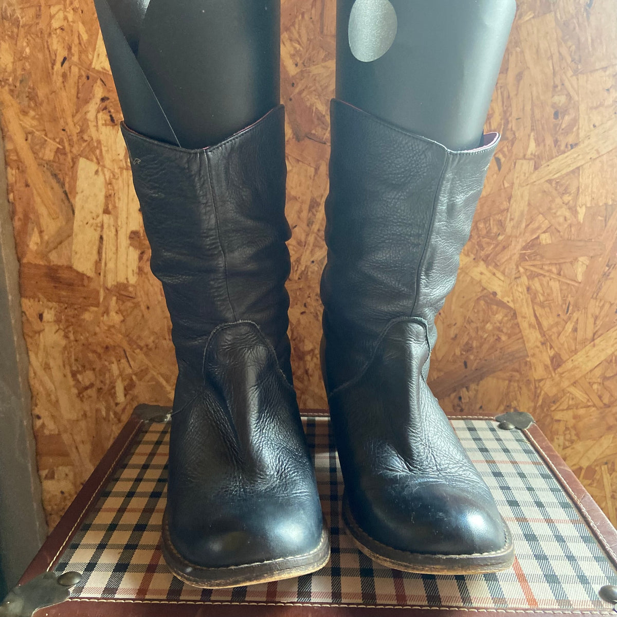 Red Or Dead | Dark Blue | Soft Leather | 'Cobbled Together' | Slouch Western Cowboy Boots | Size 4 (37)
