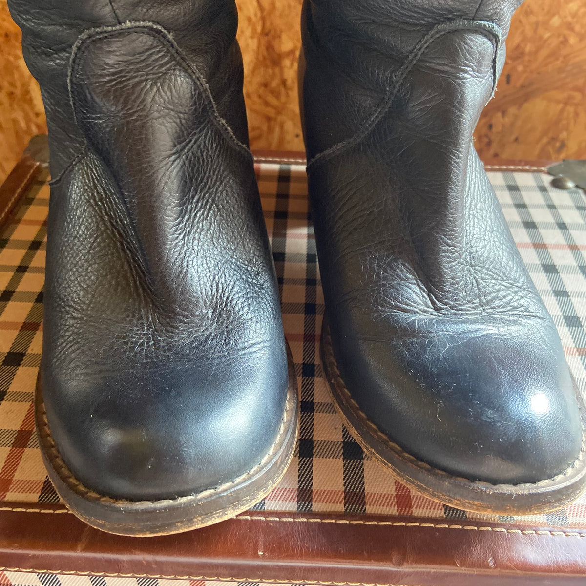 Red Or Dead | Dark Blue | Soft Leather | 'Cobbled Together' | Slouch Western Cowboy Boots | Size 4 (37)