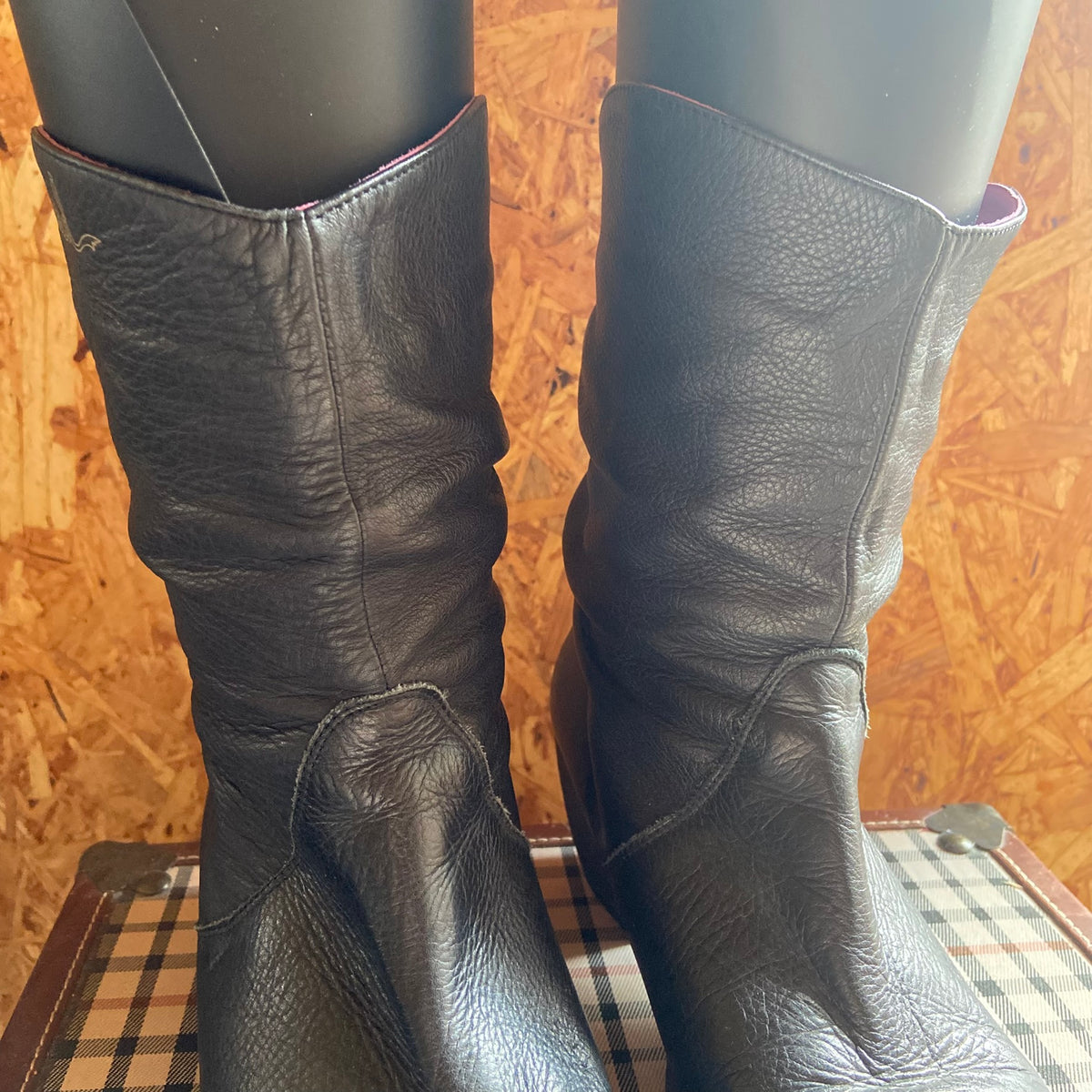 Red Or Dead | Dark Blue | Soft Leather | 'Cobbled Together' | Slouch Western Cowboy Boots | Size 4 (37)