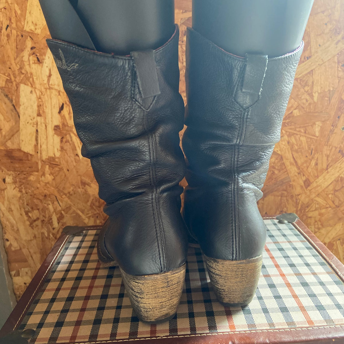Red Or Dead | Dark Blue | Soft Leather | 'Cobbled Together' | Slouch Western Cowboy Boots | Size 4 (37)