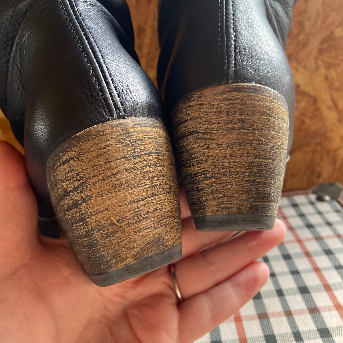 Red Or Dead | Dark Blue | Soft Leather | 'Cobbled Together' | Slouch Western Cowboy Boots | Size 4 (37)