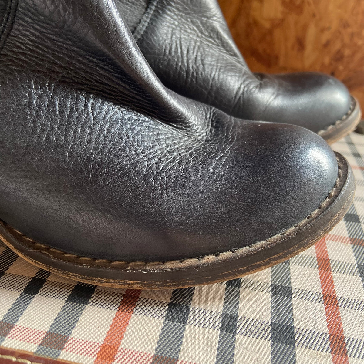 Red Or Dead | Dark Blue | Soft Leather | 'Cobbled Together' | Slouch Western Cowboy Boots | Size 4 (37)