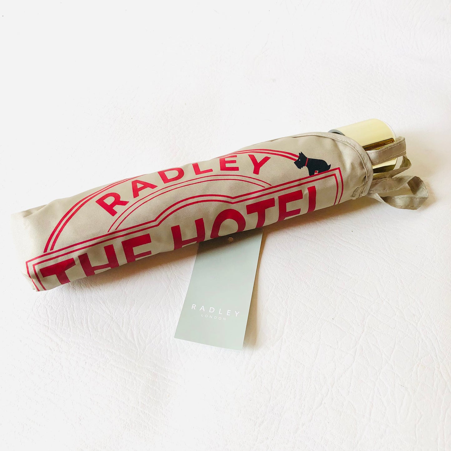 Radley Book Street Hotel Chalk Off-WhiteResponsible Foldaway Superlite Umbrella NEW