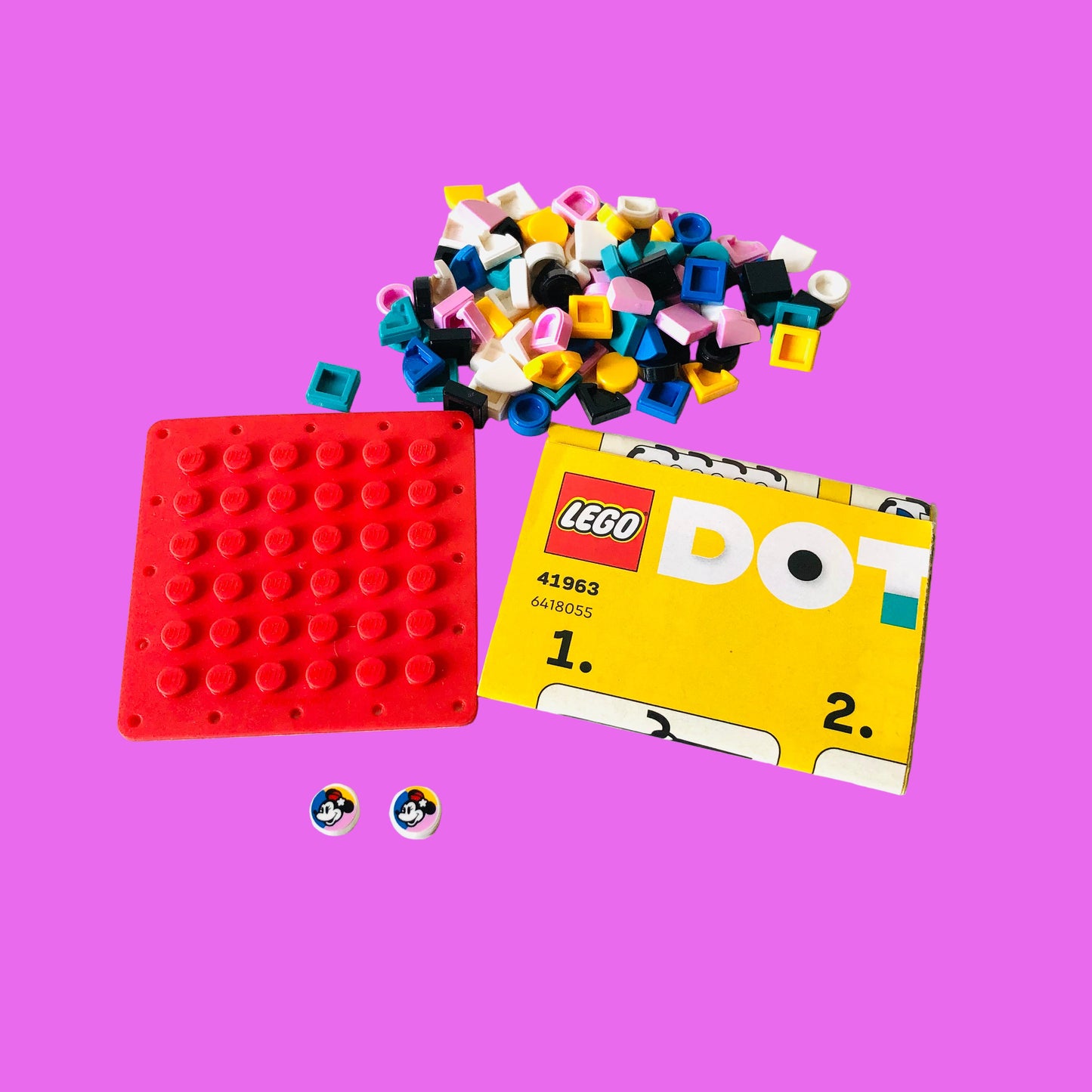 Lego DOTS: Mickey Mouse & Minnie Mouse Stitch-on Patch (41963) 100% Complete With Instructions