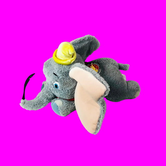 Disney Parks Dumbo With Feather Plush Soft toy 15” Rare Vintage New With Tags