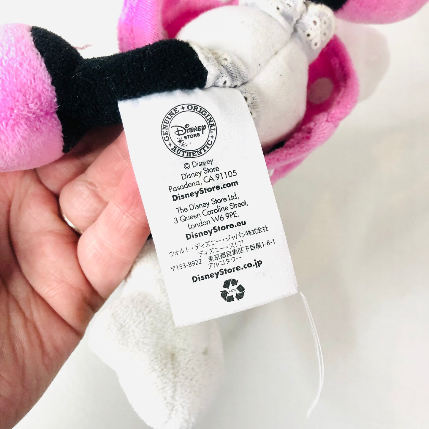 Disney Genuine Authentic Disney Store Pink Minnie Mouse Plush Soft Toy 10”
