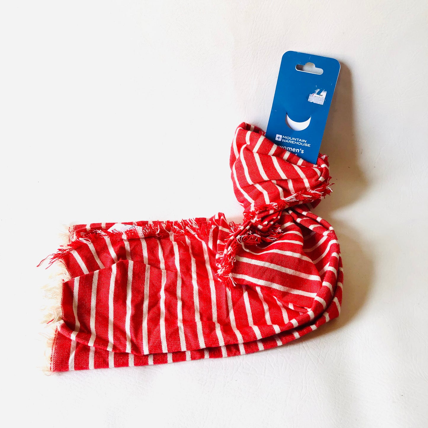 Mountain Warehouse Red & White Striped Lightweight Wrap Scarf NEW