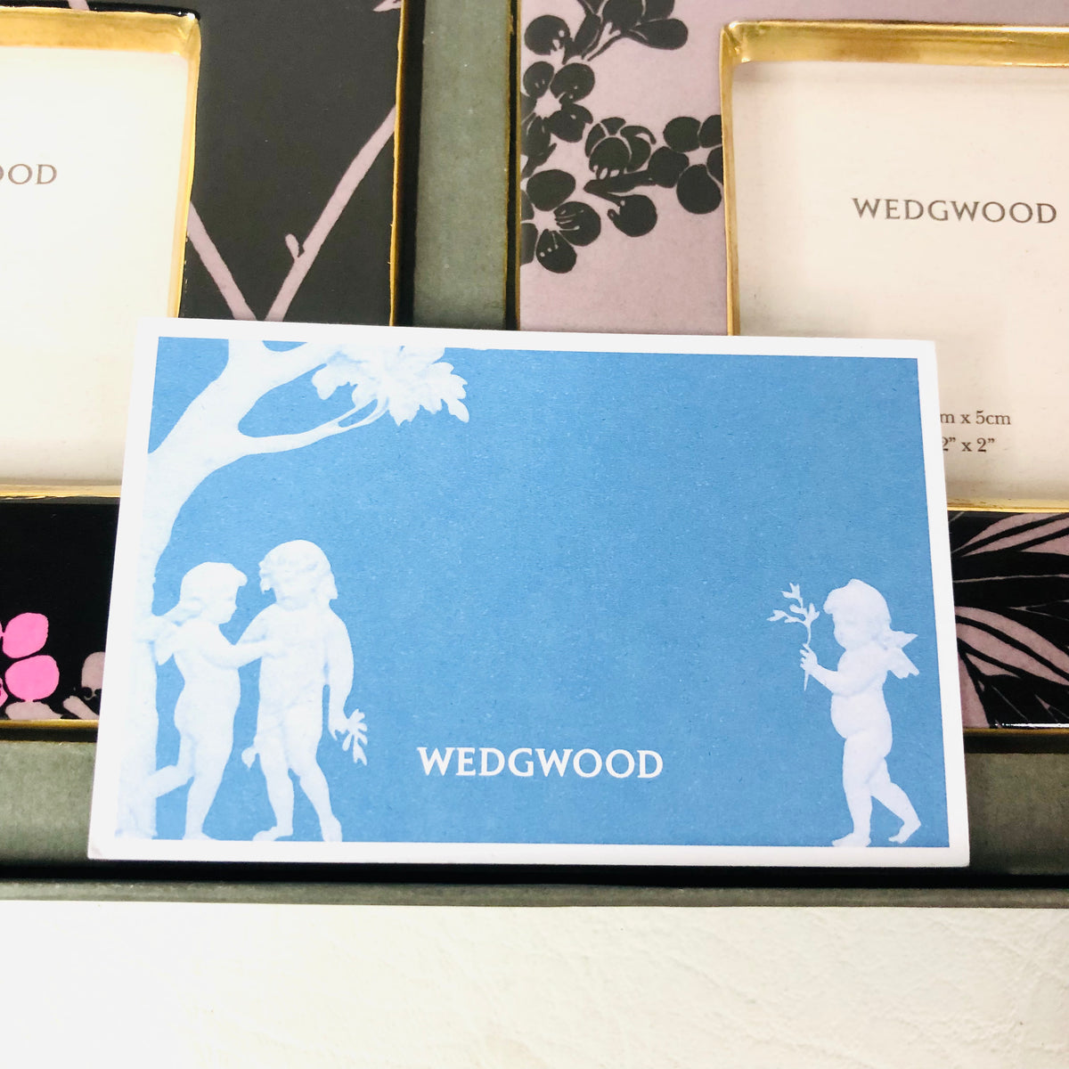 Wedgwood Boxed Set 2x Prunus Lilac & Black Square Photo Frames NEW