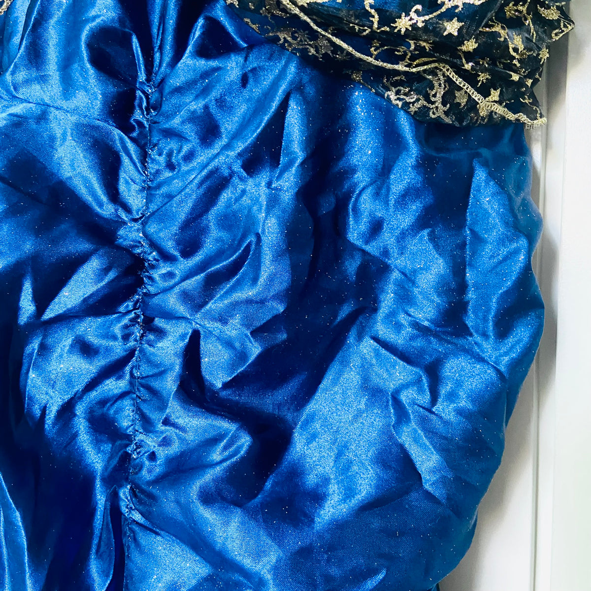 Girls Halloween Witch Costume | Dress | Blue & Gold Trim | Age 11-12 Years | Damaged