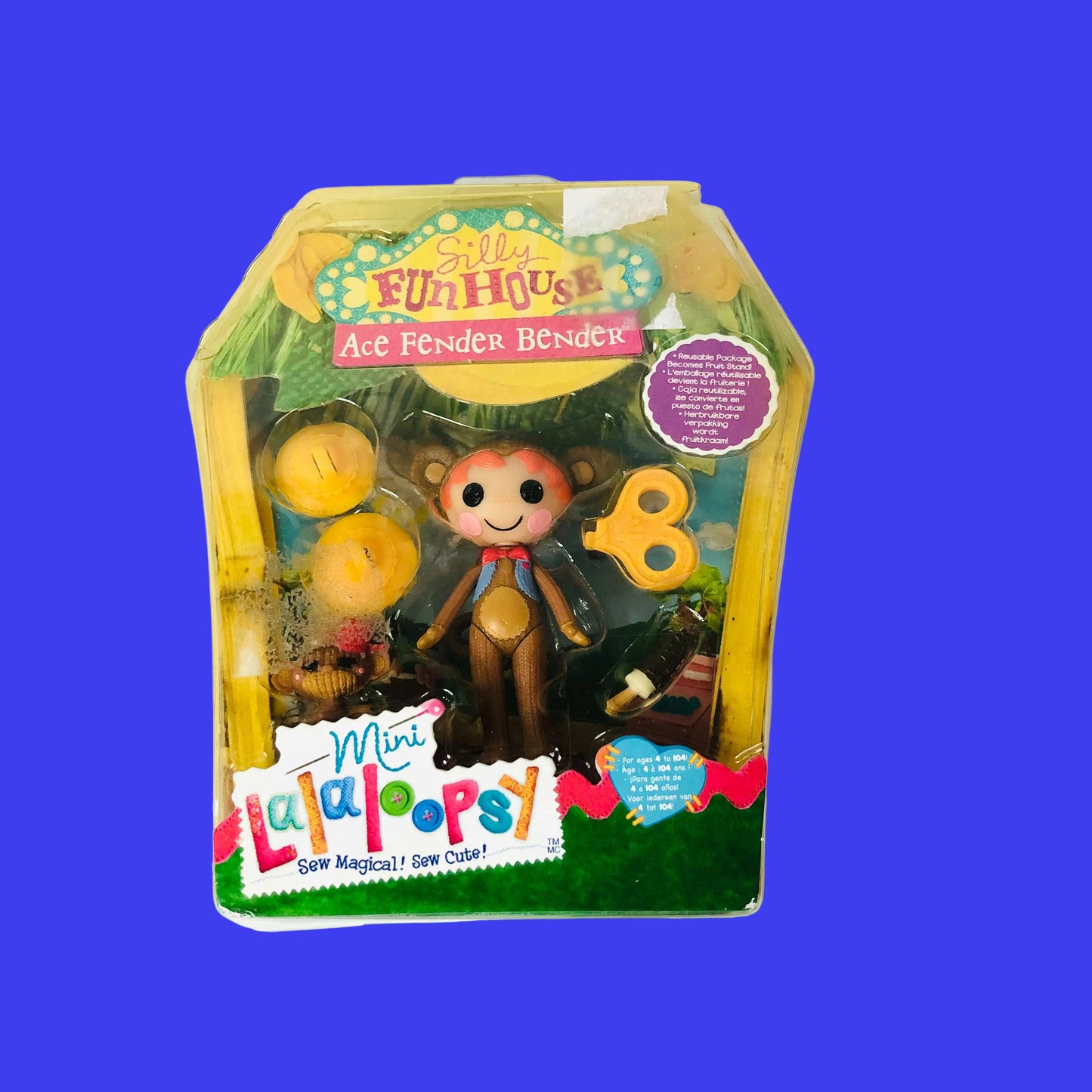 Mini Lalaloopsy Silly Funhouse Ace Fender Bender Doll Set Button Eyes MGA Sealed NEW