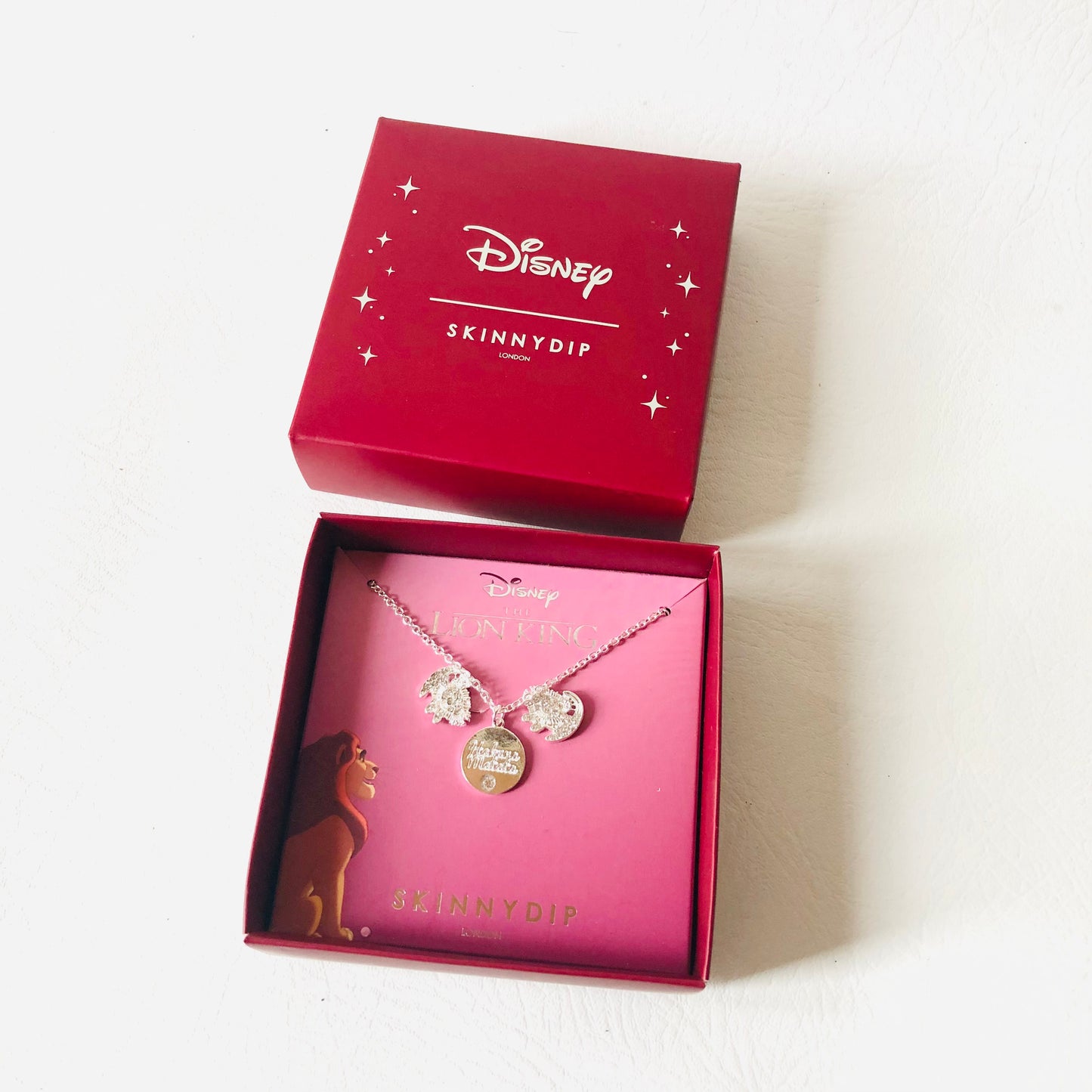 Disney x Skinny Dip The Lion King Necklace & Earrings Set Simba Silver Colour NEW
