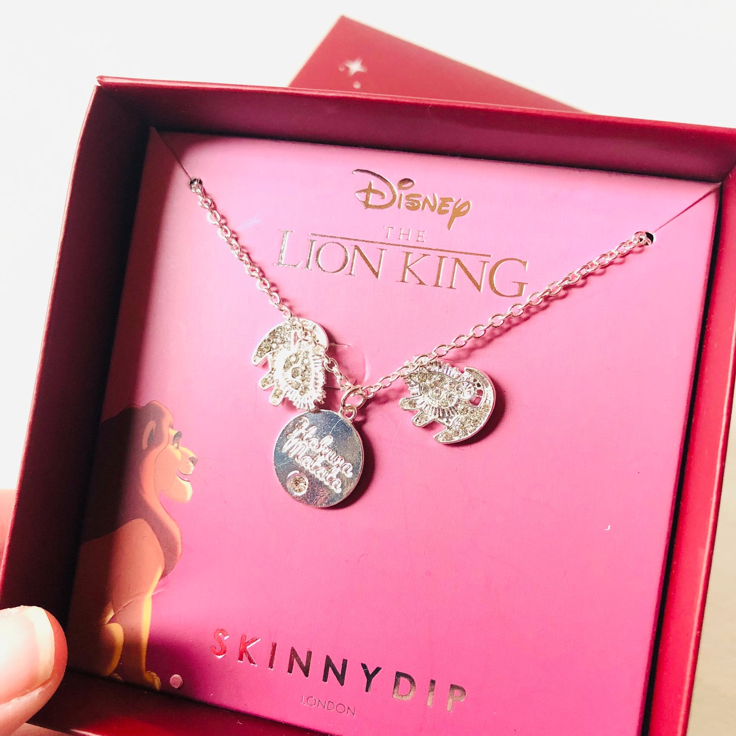 Disney x Skinny Dip The Lion King Necklace & Earrings Set Simba Silver Colour NEW