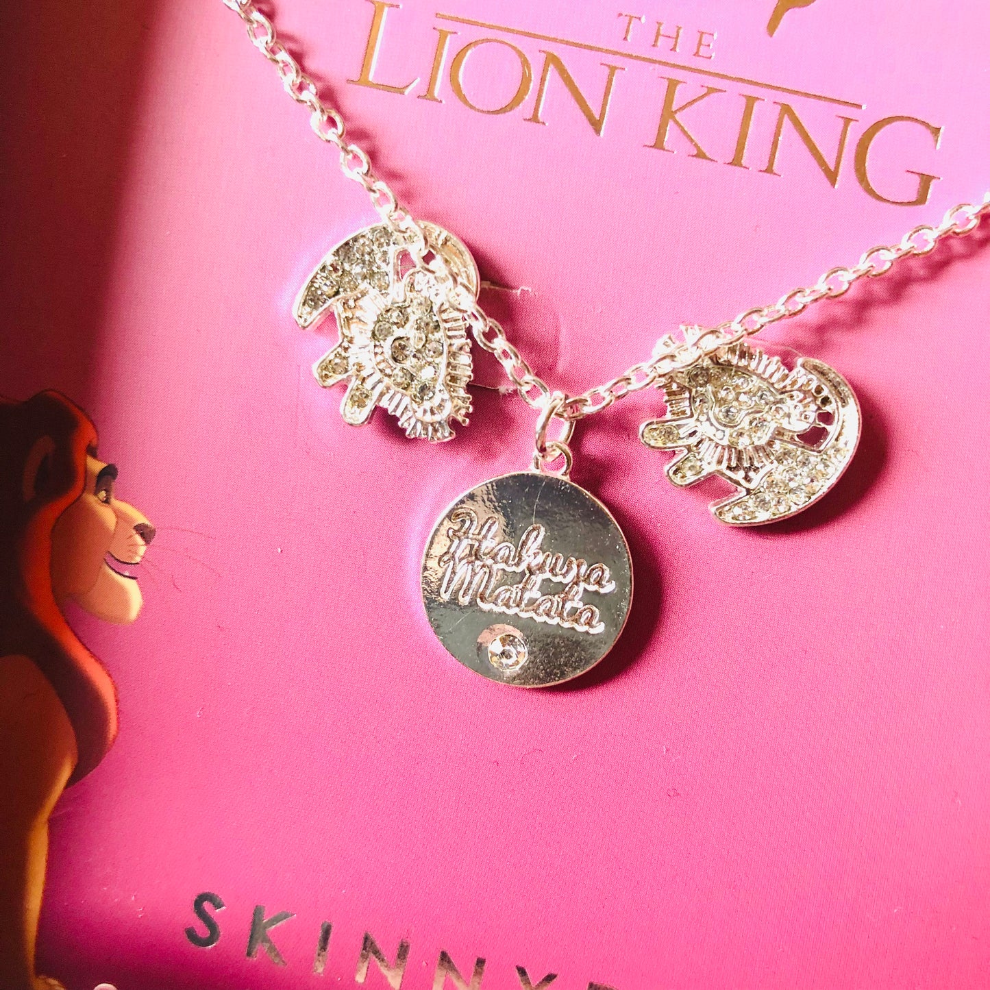 Disney x Skinny Dip The Lion King Necklace & Earrings Set Simba Silver Colour NEW