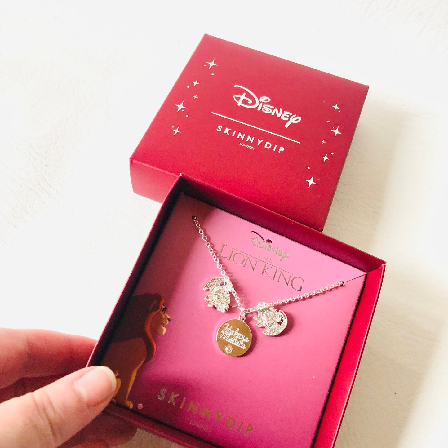 Disney x Skinny Dip The Lion King Necklace & Earrings Set Simba Silver Colour NEW