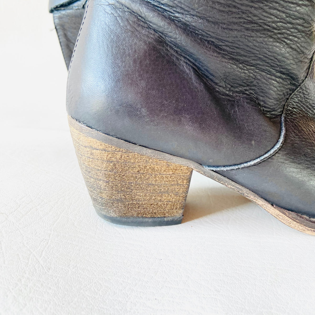 Red Or Dead | Dark Blue | Soft Leather | 'Cobbled Together' | Slouch Western Cowboy Boots | Size 4 (37)