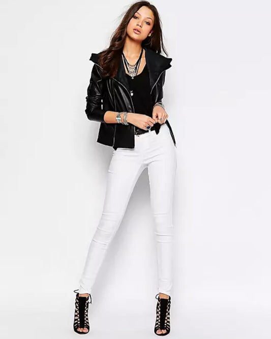 Noisy May Paris Skinny Jeans Jeggings Bright White Size UK L (12/14) 34 Leg