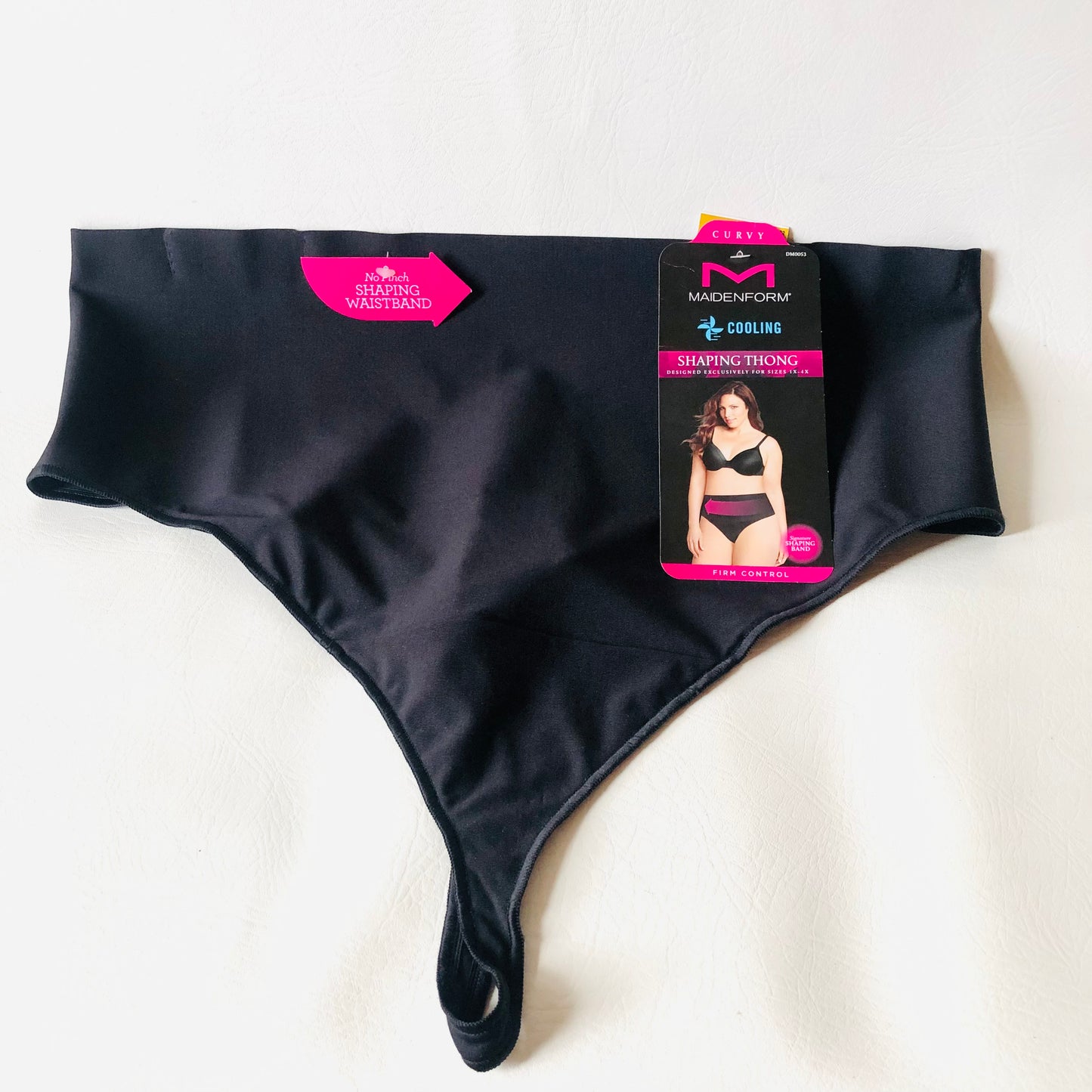 Maidenform Curvy Cooling Shaping Thong Firm Control DM0053 Black Size 4XL NEW