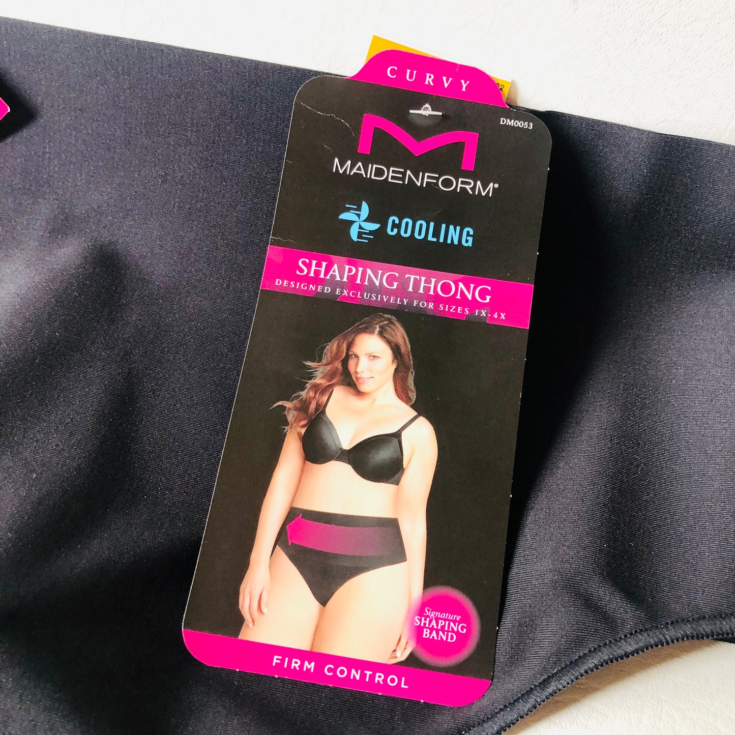 Maidenform Curvy Cooling Shaping Thong Firm Control DM0053 Black Size 4XL NEW