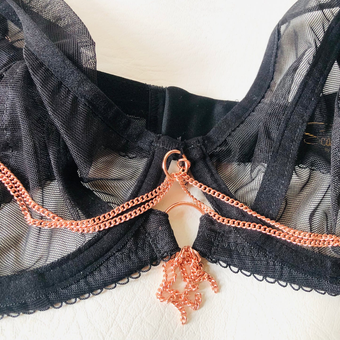 Scantilly Curvy Kate Unchained Black Mesh Lingerie Set Bra Highwaisted Brief 32E / Small NEW