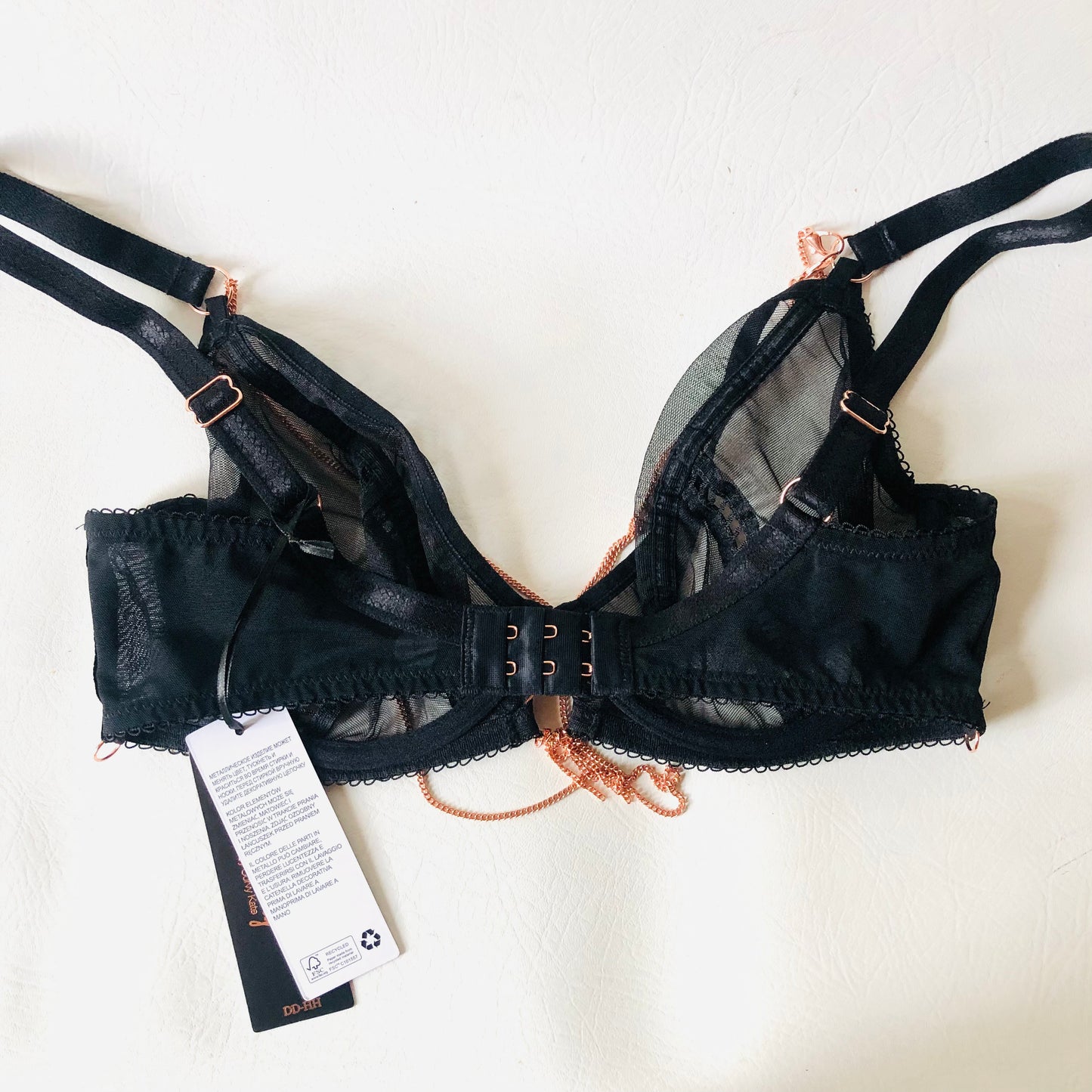 Scantilly Curvy Kate Unchained Black Mesh Lingerie Set Bra Highwaisted Brief 32E / Small NEW