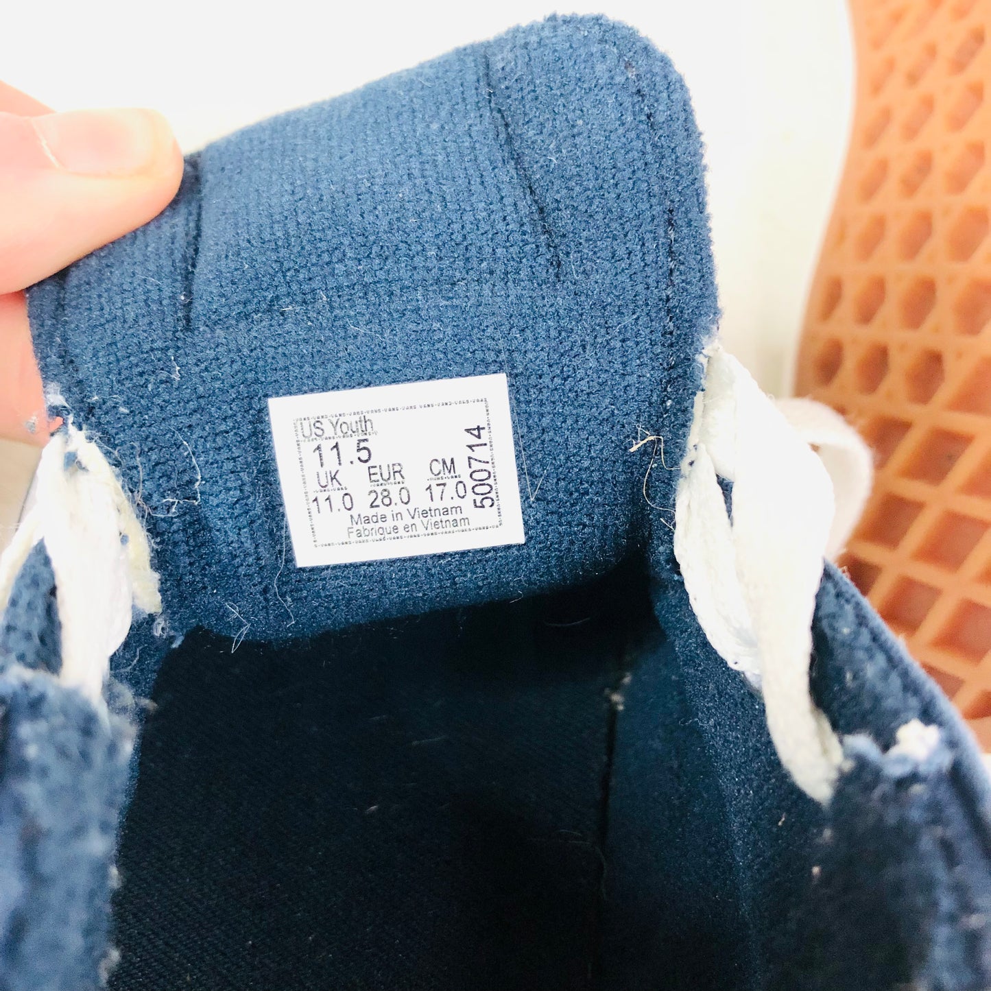 Vans Boys Kids Seldan Low-Top Casual Canvas Trainers Sneakers Navy Blue Size 11 (EU 28)