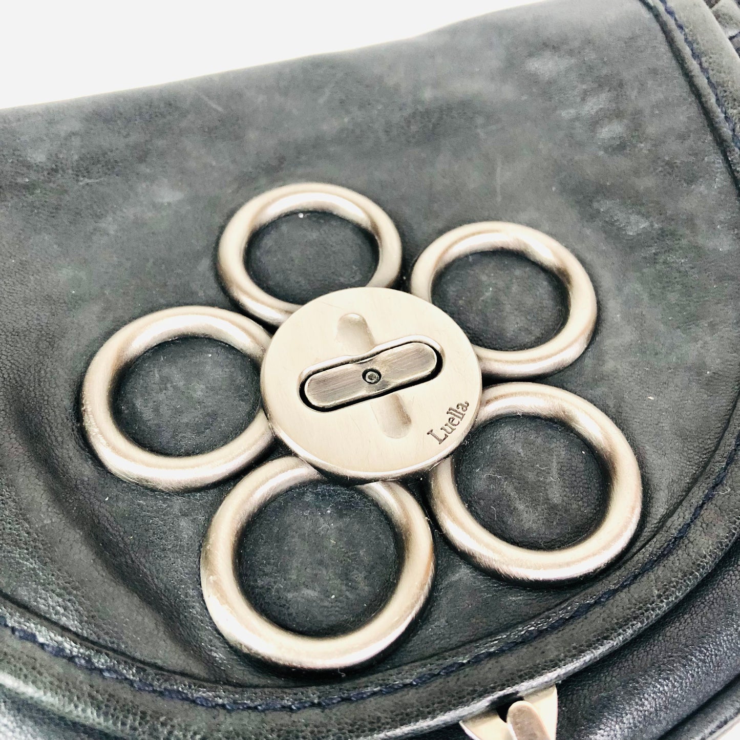 Luella Designer Black Leather Extra Small Crossbody Pouch Bag *See Description*