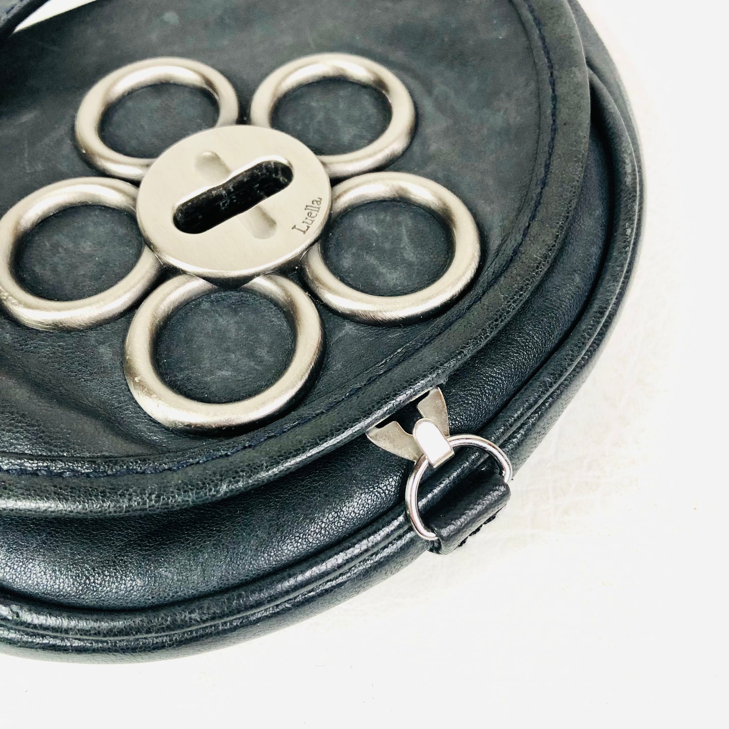 Luella Designer Black Leather Extra Small Crossbody Pouch Bag *See Description*