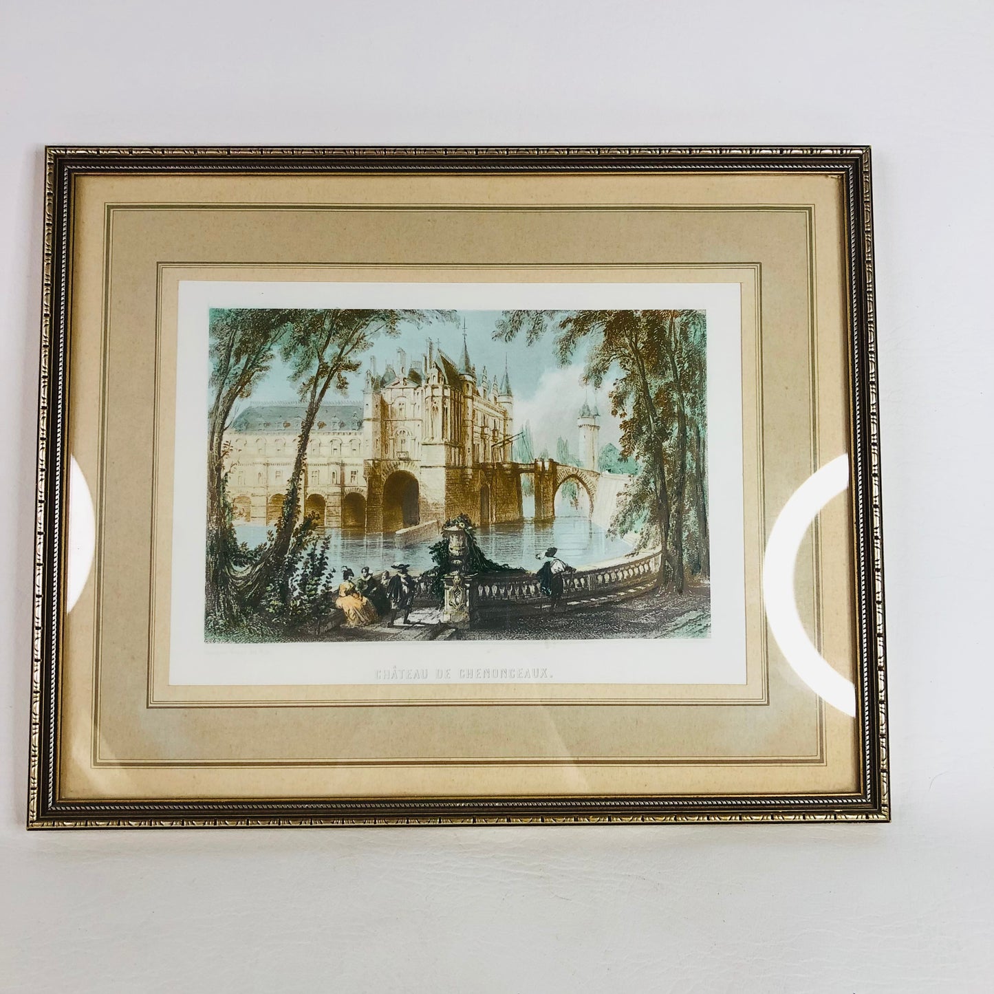 Vintage Framed Print Château de Chenonceaux - Romantic French Castle Art
