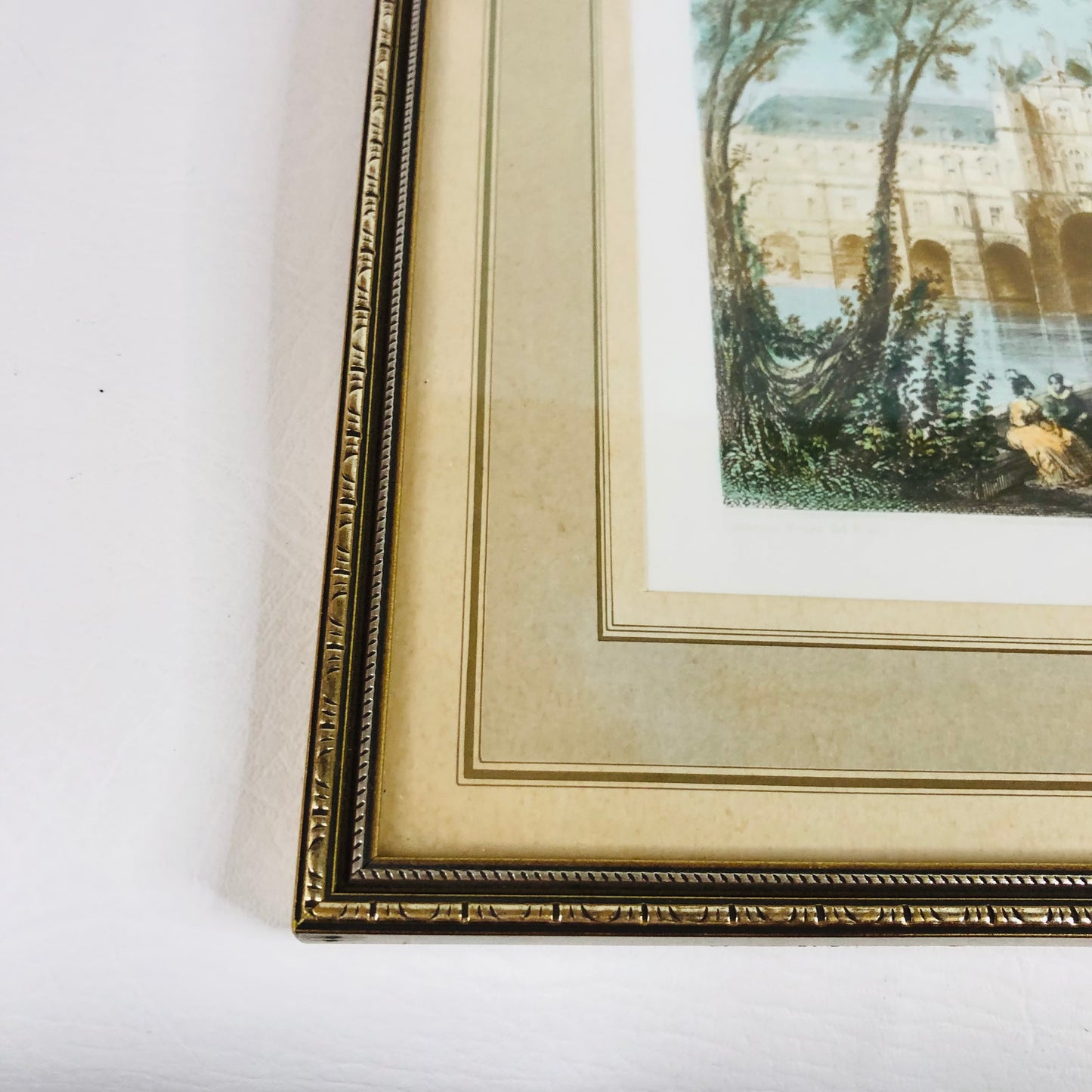 Vintage Framed Print Château de Chenonceaux - Romantic French Castle Art
