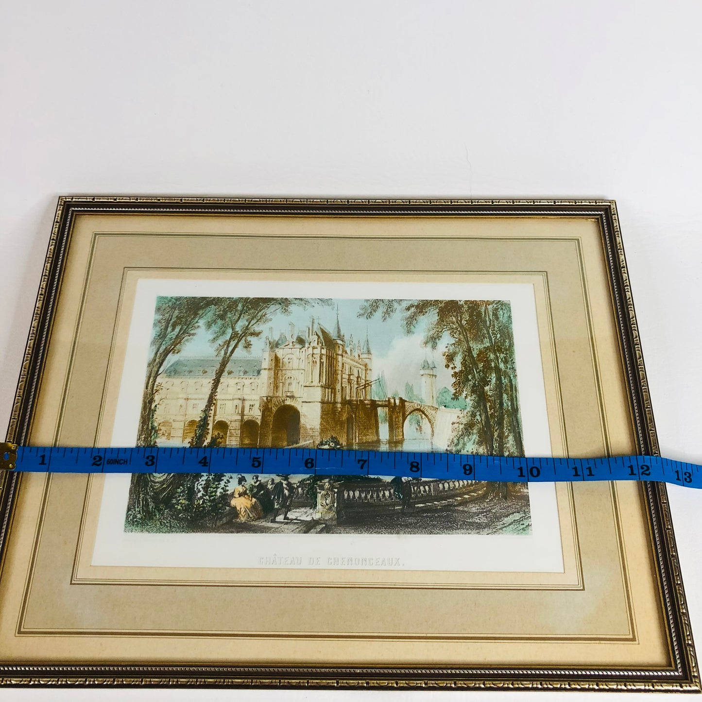 Vintage Framed Print Château de Chenonceaux - Romantic French Castle Art