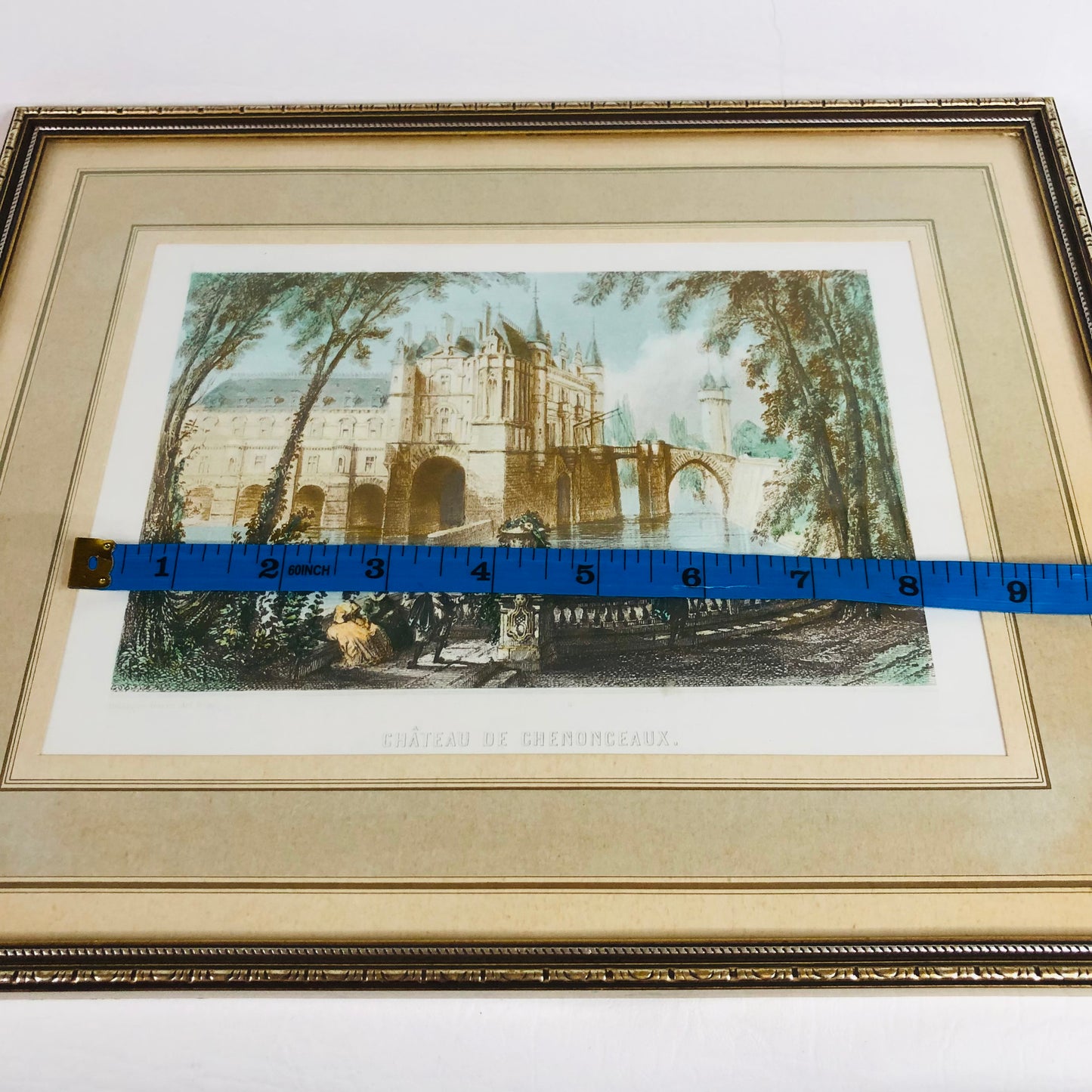 Vintage Framed Print Château de Chenonceaux - Romantic French Castle Art