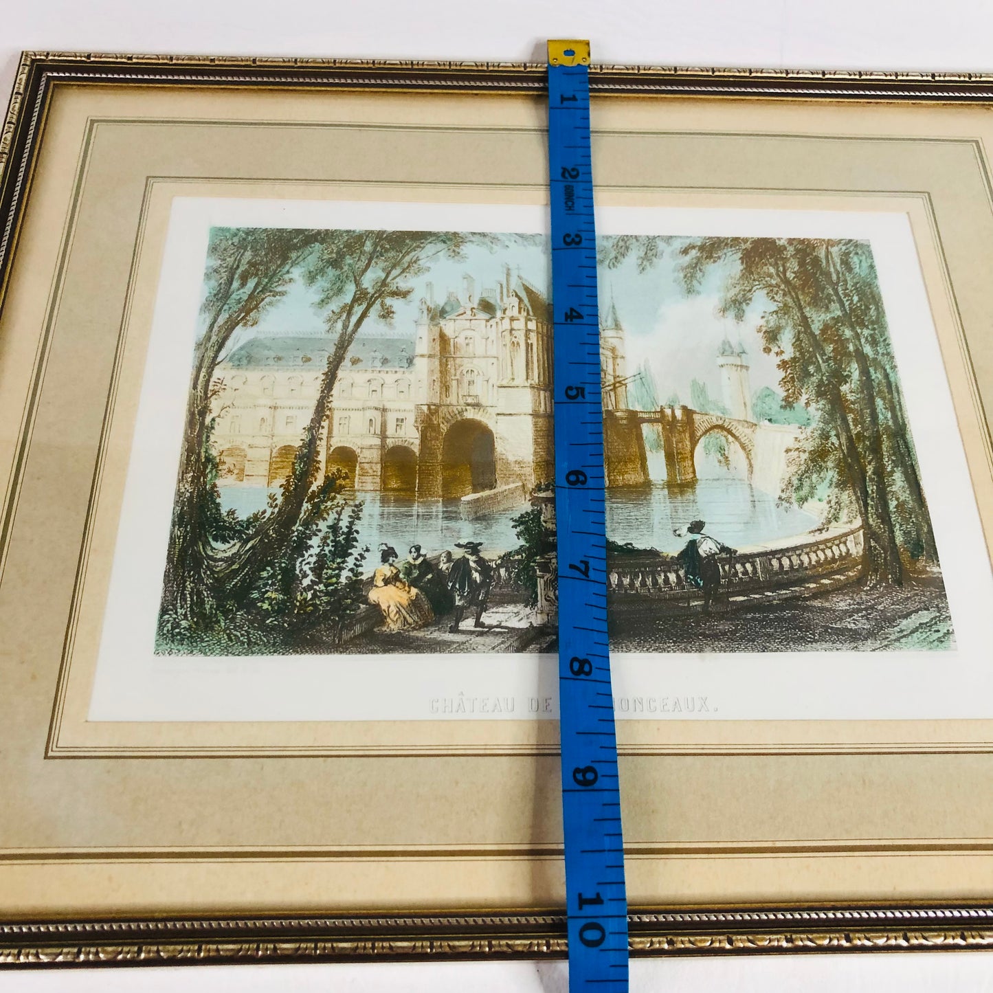 Vintage Framed Print Château de Chenonceaux - Romantic French Castle Art