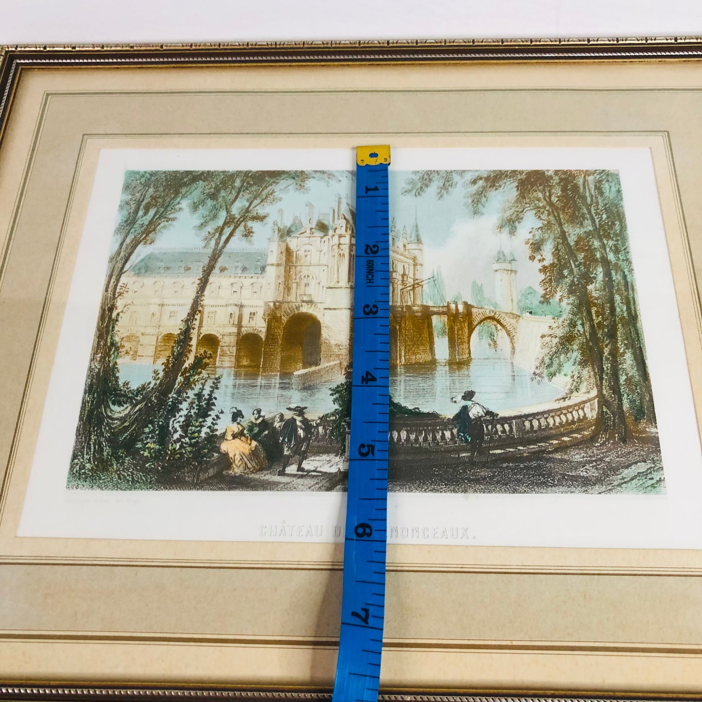 Vintage Framed Print Château de Chenonceaux - Romantic French Castle Art