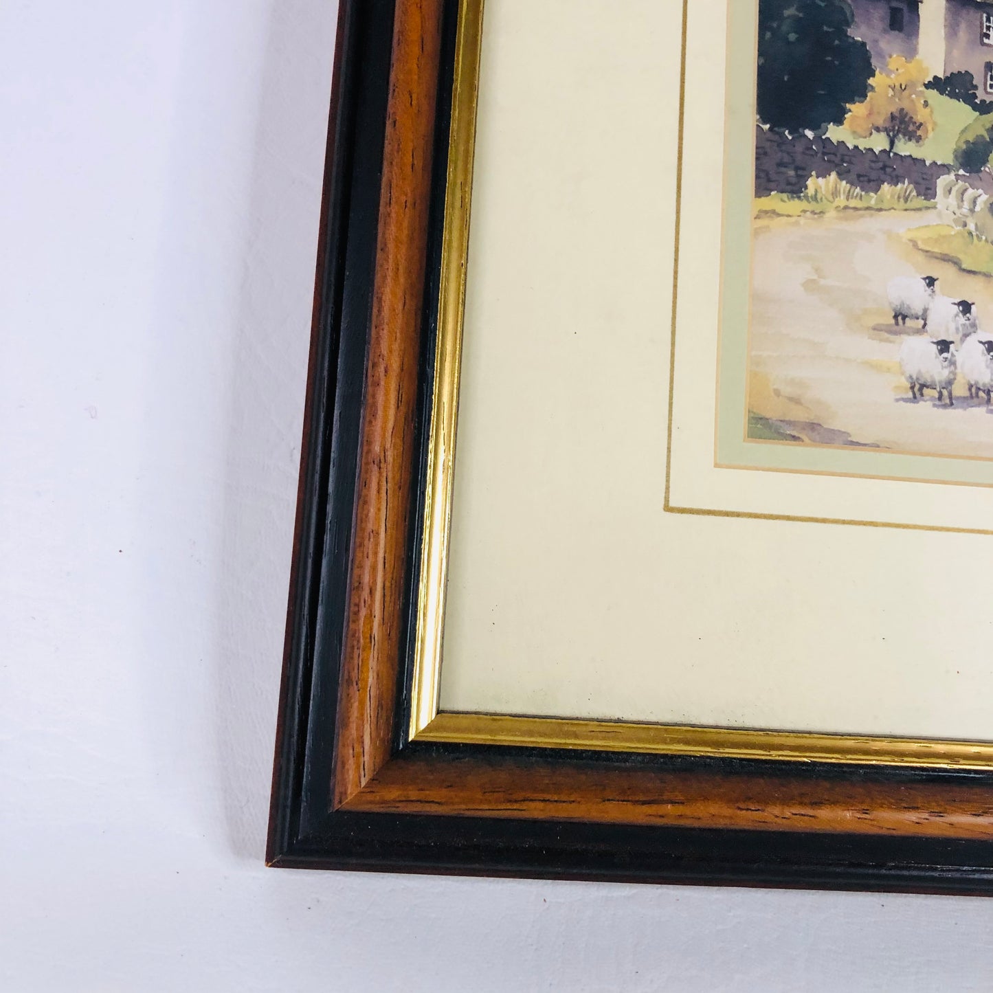 Anita Hall Yorkshire Artist Signed Brown Framed Watercolour Print - Thorpe - 14" x 12"