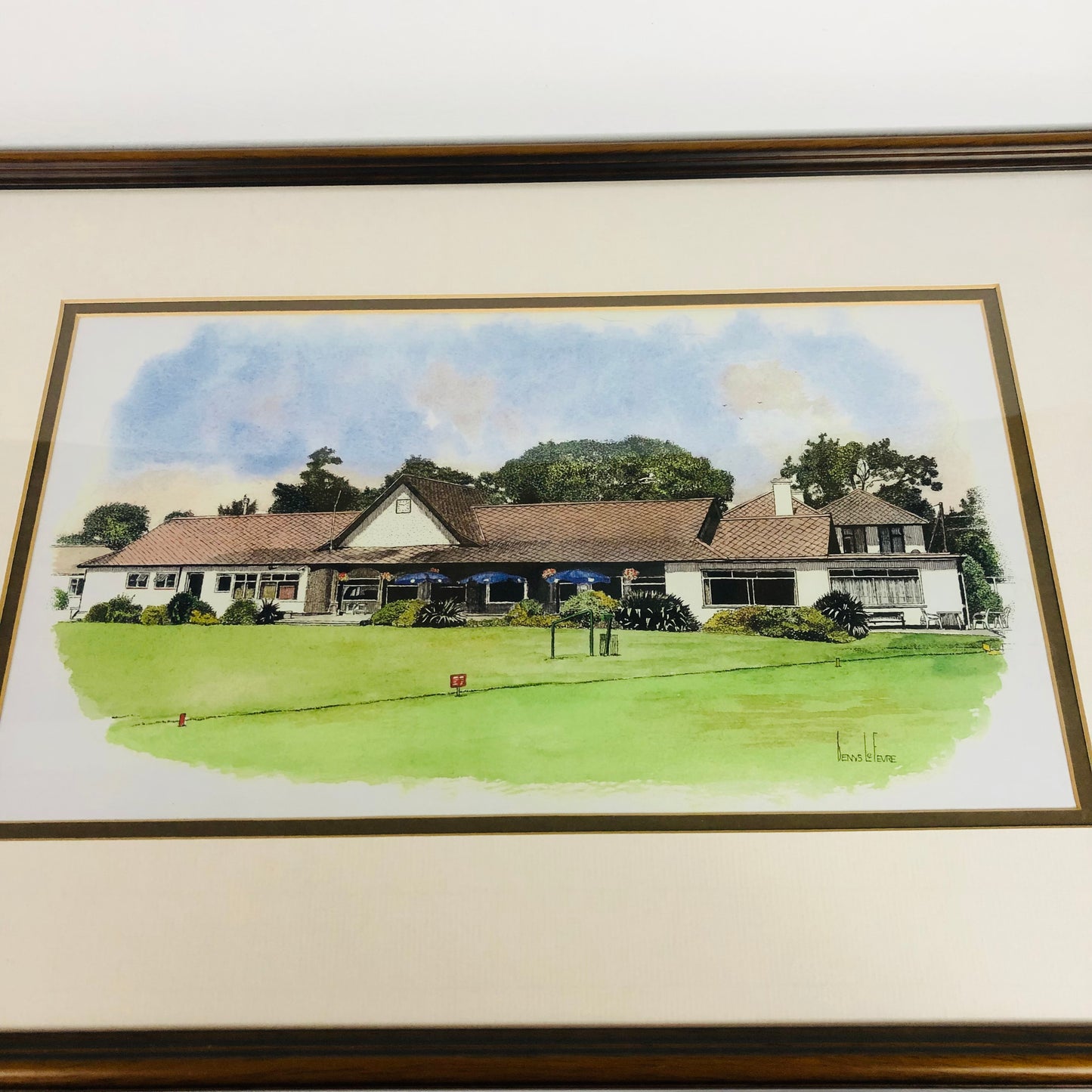 Denys / Denis Le Fevre / Lefevre Golf Club Framed Landscape Watercolour Print